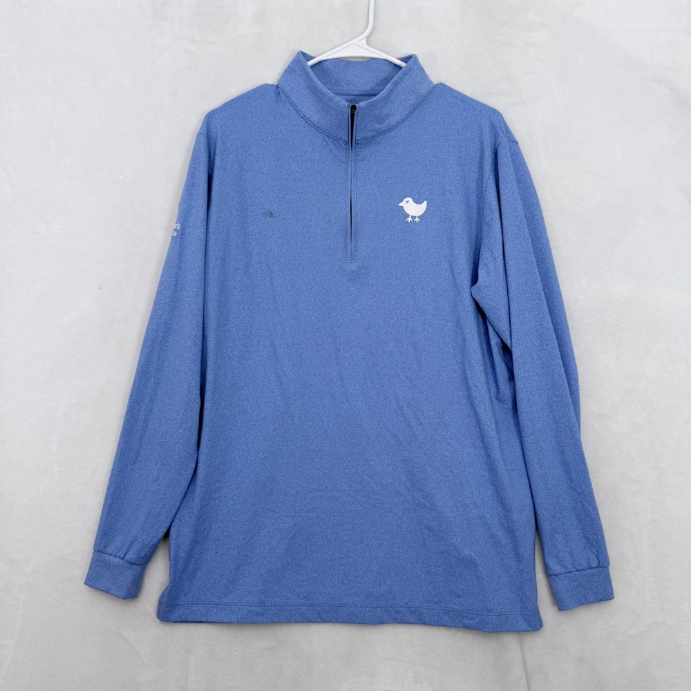 Bad Birdie 1/4 Zip Pullover Mens M Blue Performance Gray Hawk Golf Club - Picture 1 of 12